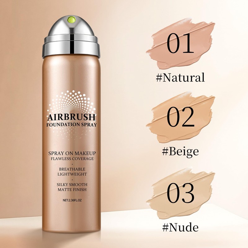 QIUFSSE Air Brush Makeup Foundation,Silk Flawless Airbrush Makeup,Buildable Coverage Foundation