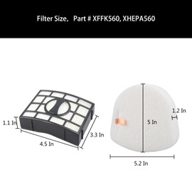 Replacement Filter Compatible with Shark CU530 Navigator Upright Vacuum Cleaner, Part # XFFK560,XHEPA560