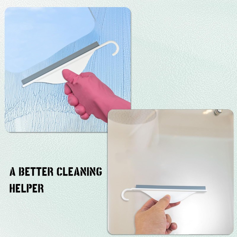 4 Pcs Mini Squeegee with Hanging Hook Shower Mirror Squeegee