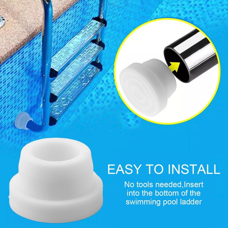 Pool Ladder Bumpers for Inground Pool White Rubber Ladder Foot