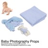 3pcs Baby Photography Props Soft Newborn Photo Blanket Doll Hat
