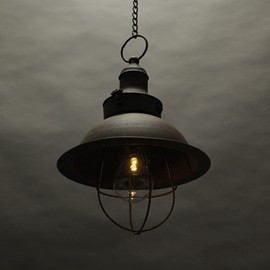 Zeckos Antique Dark Brown Finish Farmhouse Battery Operated LED Pendant Light with Timer - Hanging Accent Lamp - Indoor/Outdoor Western Décor - 9 inch Diameter