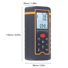 Herramienta de Medición Cinta Métrica Digital Telémetro Portátil de 0,05 a 60 M con Pantalla LCD para Aceptación de Viviendas y Construcción de Energía Hidroeléctrica