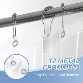 downluxe downluxe Waterproof Clear Shower Curtain Liner - PEVA Heavy Duty Plastic Shower Liner with 3 Magnets, Shower Curtains for Bathroom, 72" x 72", Clear