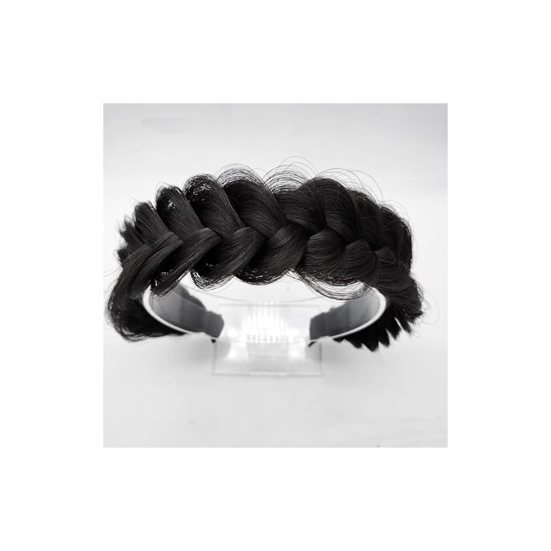 Diadema Trenzada Ancha Y Despeinada De Cabello Sintético Con Dientes,