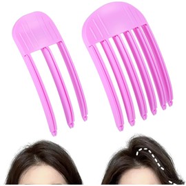 2Pcs Wind Shaping Styling Combs for Fluffy Bangs, High Crown Volume Tools Set 3/6 Teeth Puffy Lazy Hair Clip No-Trace Hair Root Curlers for Women Natural Voluminous Look
