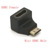 GLHONG Angle Mini HDMI Adapter, 90 Degree Mini-HDMI Male to