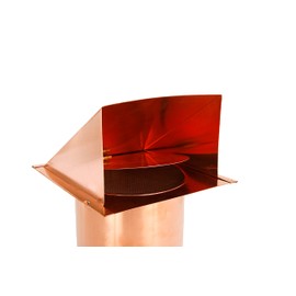 FAMCO Copper Hooded Wall Vent with Screen and Damper, Used for Air Exhaust Applications