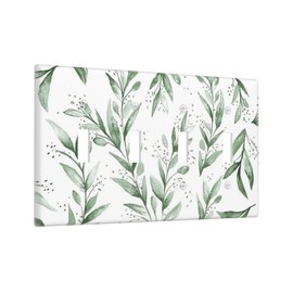 Boho Olive Green Eucalyptus Leaf 4 Gang Device Light Switch Cover Decorative Quad Toggle Wall Plate Decorative Electrical Faceplate Outlet Light Switch Plate
