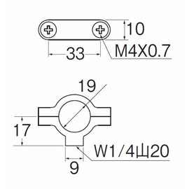 SANEI Plumbing Parts Fastening Fittings for Fixing Pipes for Stall Cleaning Pipes H861-19 0.7 inches (19 mm)