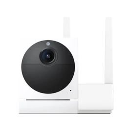 Wyze Cam Outdoor Starter Bundle v2 (Includes Base Station and 1 Camera), 1080p HD Indoor/Outdoor Wire-Free Smart Home Camera with Color Night Vision, 2-Way Audo, Works with Alexa & Google, White