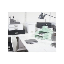 Bigso Box of Sweden Schreibtisch Organizer für Stifte, Büroklammern, Haftnotizen usw. – Sortierkasten mit 4 Fächern – Ordnungssystem aus Faserplatte und Papier – dunkelgrau