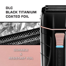 RED Pro Titanium Foil Shaver Cord/Cordless Shaver for Men, Powerful Electric Razor USB-C Rechargeable, Up to 170 Minutes of Run Time, Quiet, Durable and Portable (Matte Black)