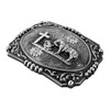 Moranse Religion Cross Cowboy And Horse Design Belt Buckles (Square