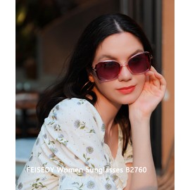 FEISEDY Womens Polarized Sunglasses, Trendy Elegant Colored Frame for Ladies, UV400 Protection B2760