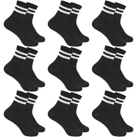 Smlper 9 Pairs Boys Girls Socks Size 5-8 Years,9-12 Years Junior,Kids Socks for School, Sports & Daily Play