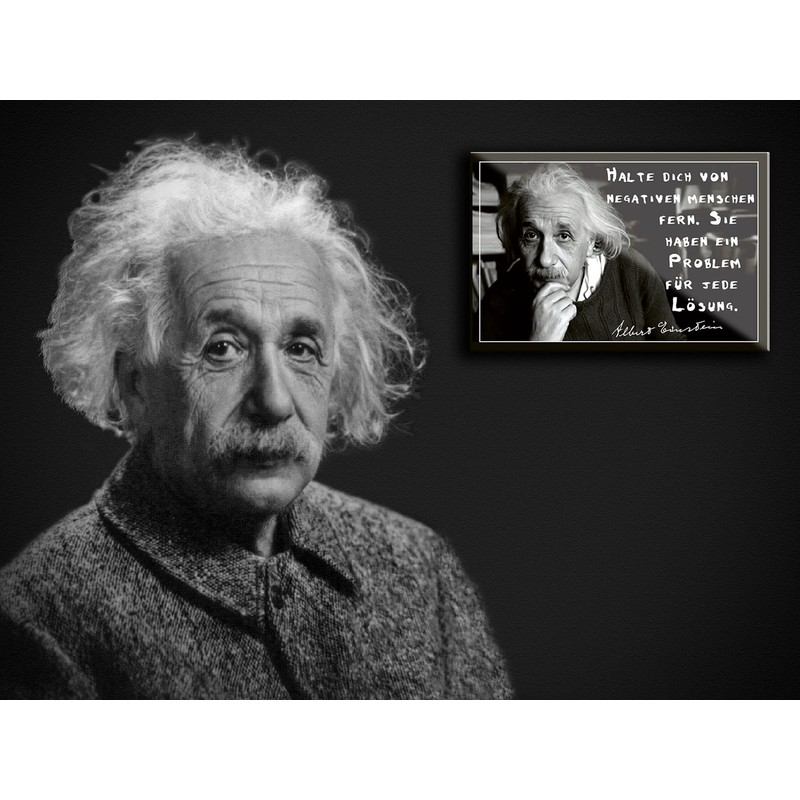 schilderkreis24 Funny Albert Einstein Saying Quote "Halte Dich von negativen
