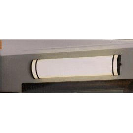 allen + roth, "Lorelei"  24in Bronze LED Vanity Light | White Cylinder Shade