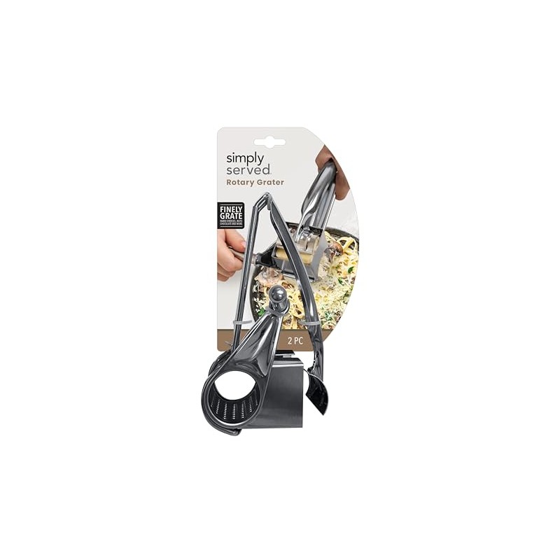 Simply Served Rotary Grater, Tool for Grating Nuts, Cheese, Chocolate