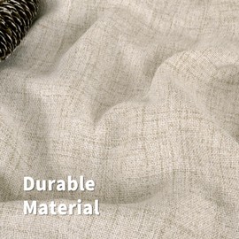 BGment Short Linen Curtains 48 Inch Length for Window, Rod Pocket Textured Drapes Light Filtering Privacy for Bedroom Kitchen Bathroom Cafe Back Tab, 2 Panels, 42 X 48 Inch