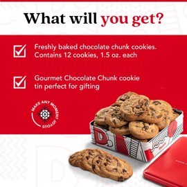 David's Cookies 1lb Chocolate Chunks Fresh Baked Cookies - Delectable & Premium Ingredients - No Added Preservatives Cookie Gift Basket