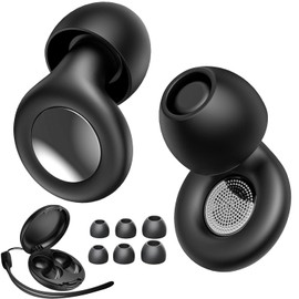 Tapones Auditivos para Dormir,Lavable y Reutilizable,Reducción de Ruido 30 dB,Tapones Oidos Ruido Dormir para concentración profunda,viajes（Negro)