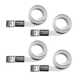 Straps & Buckles - Cinch Tie Down CAM Cargo Utility Lashing Straps - 1" Wide Heavy Duty Webbing (72" CAM - 4 PK, White)