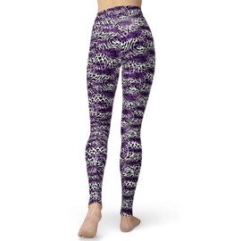 Women's Leopard Printed Leggings Animal Skin Brushed Buttery Soft Tights (Small, Purple Leopard)