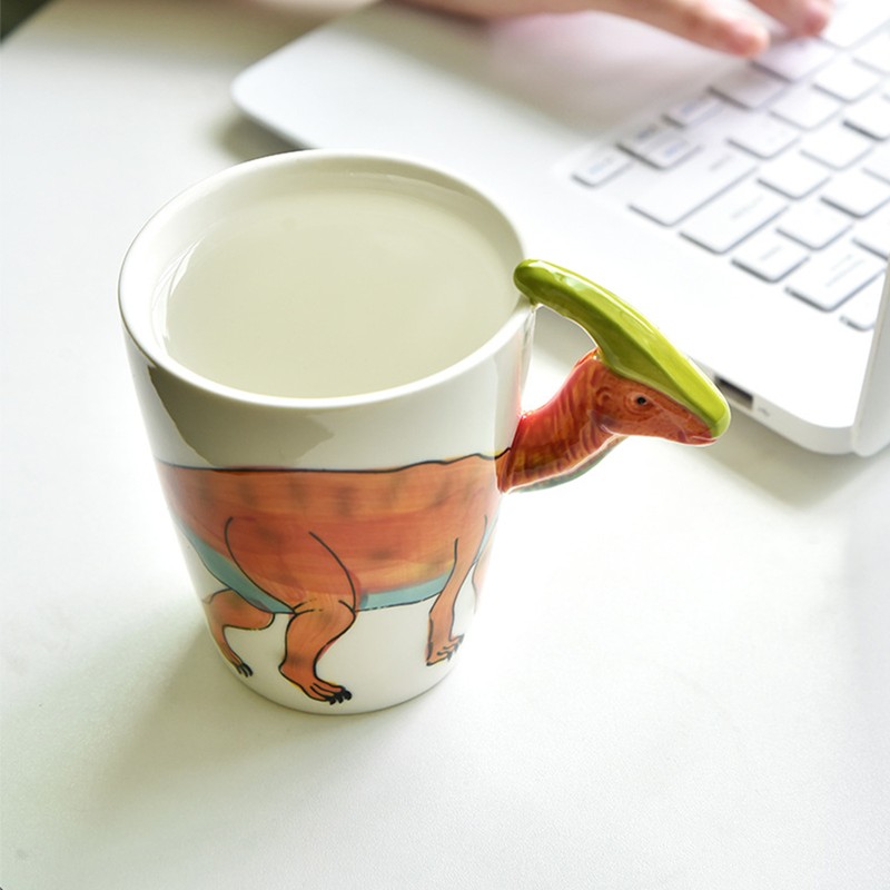 400ml Dinosaur Shaped Mug Cute Animal Ceramic Mug Office Mug