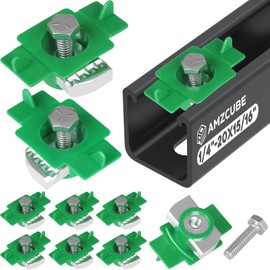 AMZCUBE 1/4"-20 Nylon Strut Channel Cone Nut and Bolt - 20 Pack, 8mm Thickened Strut Channel Squeeze Nut, Compatible with Strut Channel Support Systems, Solar Panel Mounting (20 Pack)