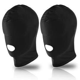 louuuou 2 PCS Full Cover Hood Mask, Durable Opened Mouth Eye Protection Face Mask, Breathable Elastic Black Face Masks Suitable for Family and Friends to Play Games and Wear