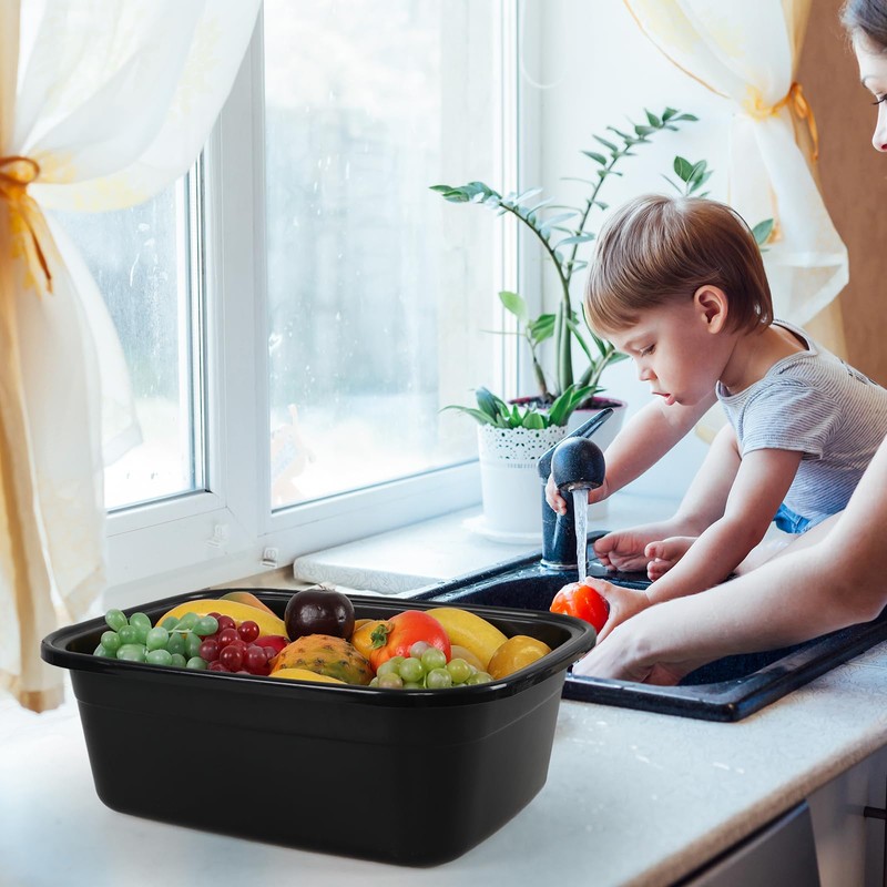 Gainhope 18 Quart Large Plastic Washing Basin, 2-Pack Rectangular Dish