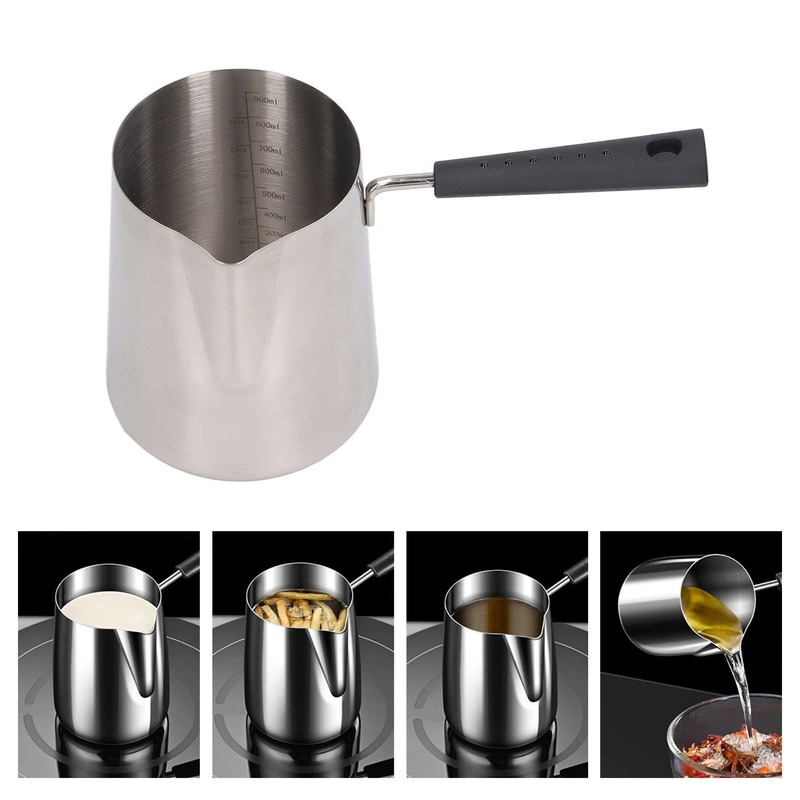 Coffee Milk Frothing Pitcher Cup 304 Stainless Steel Long Handle