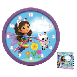 HOVUK Gabby’s Dollhouse Kids Clock 25cm| Learning Clock for Kids| Girls Wall Clock for Kids Room Wall Decor Playroom Nursery Bedroom 3+Years