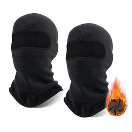 SEFIRST Pack of 2 Balaclava, Windproof Warm Balaclava Face Mask, Winter Full Face Mask for Men Women, Motorcycle and Bicycle Mask, Ski Mask Balaclava for Outdoor Sports, One Size, Black, black