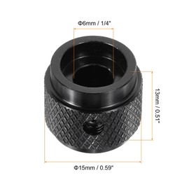 sourcing map 4 Pcs Aluminium Potentiometer Knobs, 1/4"(6mm) IDx5/8"(15mm) ODx1/2"(13mm) Height Universal Volume Tone Control Knobs for Guitar, Bass, Arrow Indicator, Black