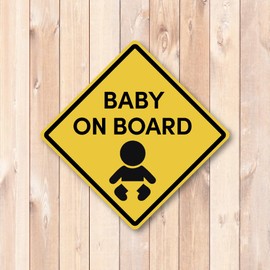 BABY ON BOARD Magnetic Strong Suction Car Safety Sign Visible Yellow Drive Sign Waterproof Outdoor