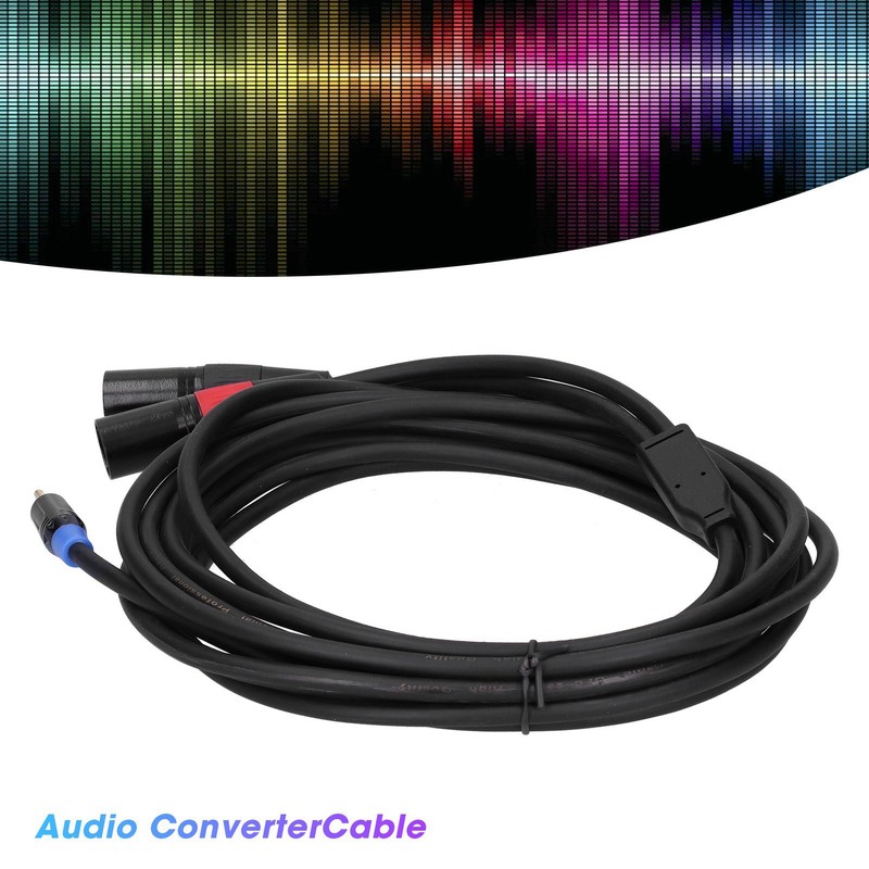 3.5mm Stereo Male to Dual 2 XLR Male Plug Connector