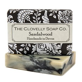 Clovelly Soap Co Natural Handmade Sandalwood Bergamot and Charcoal Soap Bar for all Skin Types 100g