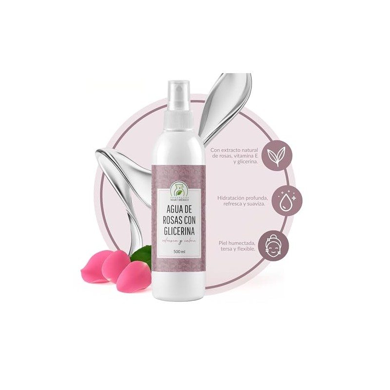 Agua De Rosas Con Glicerina Hidratante 500ml Productos Mart Mexico