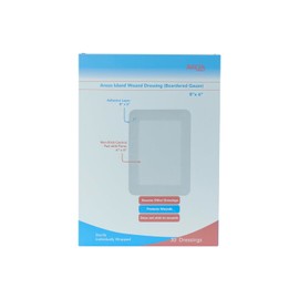 Bordered Gauze Island Dressing 8" x 6" Sterile Latex Free 30 Per Box; Wound Dressing by Areza Medical