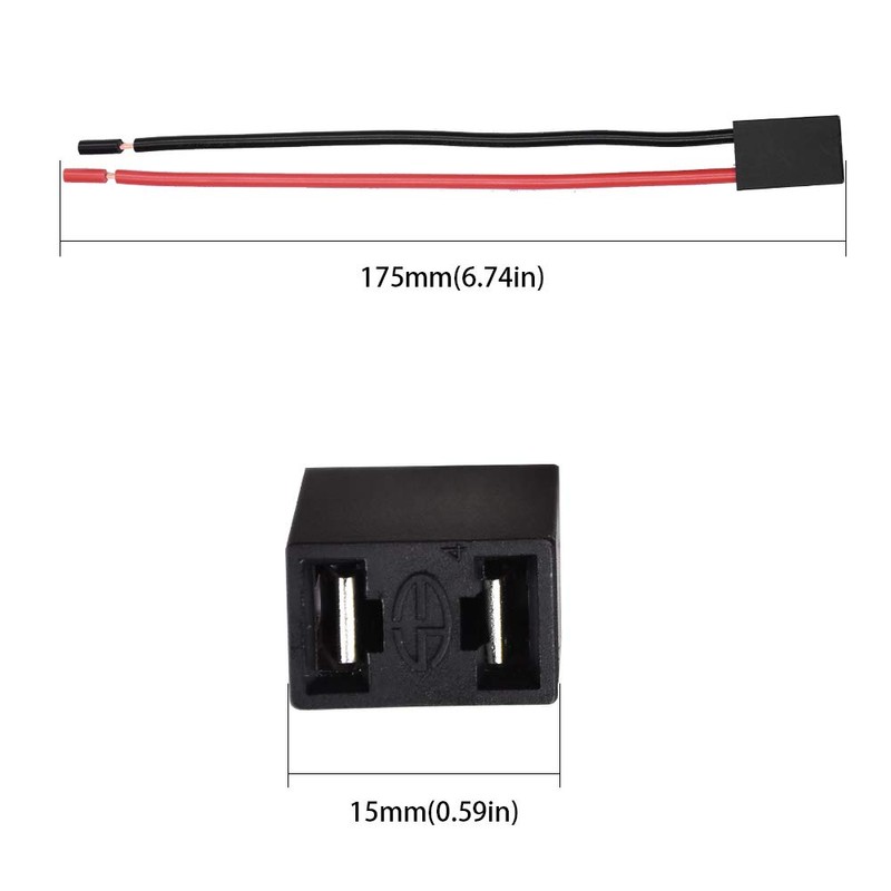 HUIQIAODS H7 Female Wire Connector Pigtail for LED Headlight Socket