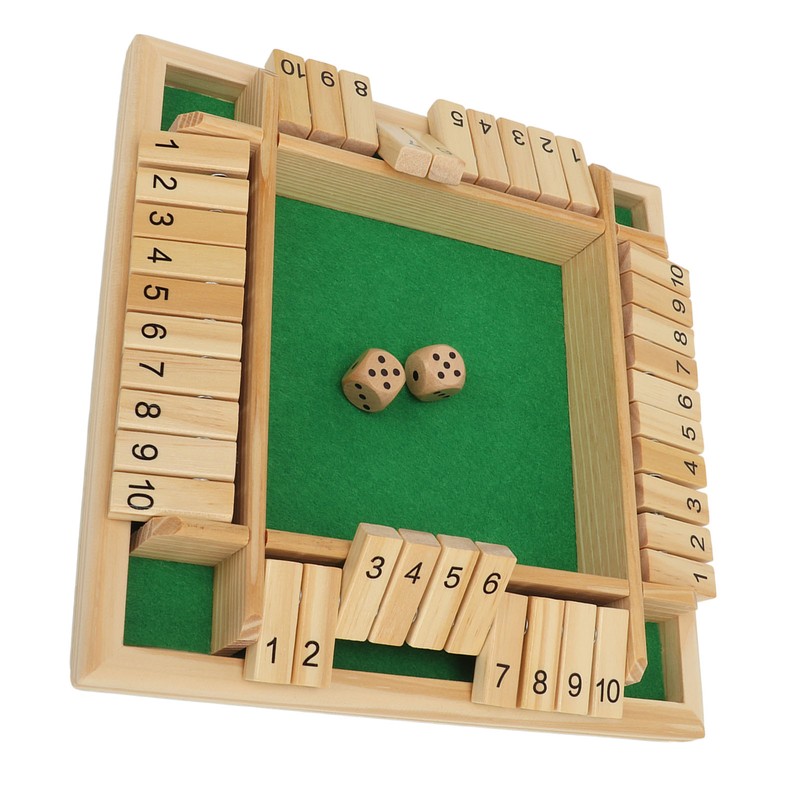 Four Sided Flop Game for Kids Adults Wooden Board Game