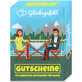 Happiness – Vouchers for Couples – Pair of Gift Cards for a Wonderful Time Together – Birthday Gift for Partner (110 Cards, Vouchers)