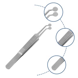 Gatuida Round Head Stainless Steel Eyelid Massage Tweezer Durable Meibomian Gland Expressor Forcep for Eye Care Practical Design for Comfortable Use