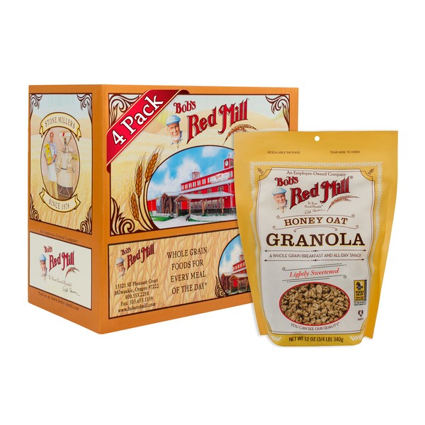 Bob's Red Mill Honey Oat Granola, 12oz (Pack of 4)
