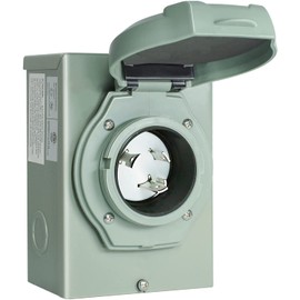 Rophor 30 Amp Generator Power Inlet Box, NEMA L5-30P Power Inlet Box for 3 Prong Generator Cord, 125 Volt, 3750 Watts, Weatherproof, Outdoor Use, ETL Listed