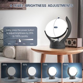 Voraiya Light Therapy Lamp, UV-Free 10000 Lux Therapy Light, Rotatable Happy Sunlight Lamp with 5 Brightness & 3 Color Temperature,Timer & Memory Function, Daylight for Bedroom, Office