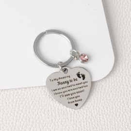 New Grandma Gifts First Time Grandma Gift Keychain for Grandma Nanny to be Gifts Pregnancy Announcement Gift for Grandma Grandmother Key Chain