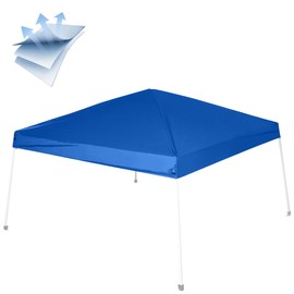 Birodeko Canopy Replacement Top Only, Waterproof Pop-Up Canopy Tent Top Cover with Ropes, Instant Canopy Top Sunshade Silver Coated for Outdoor Garden Patio Camping (Royal Blue, 8x8FT)